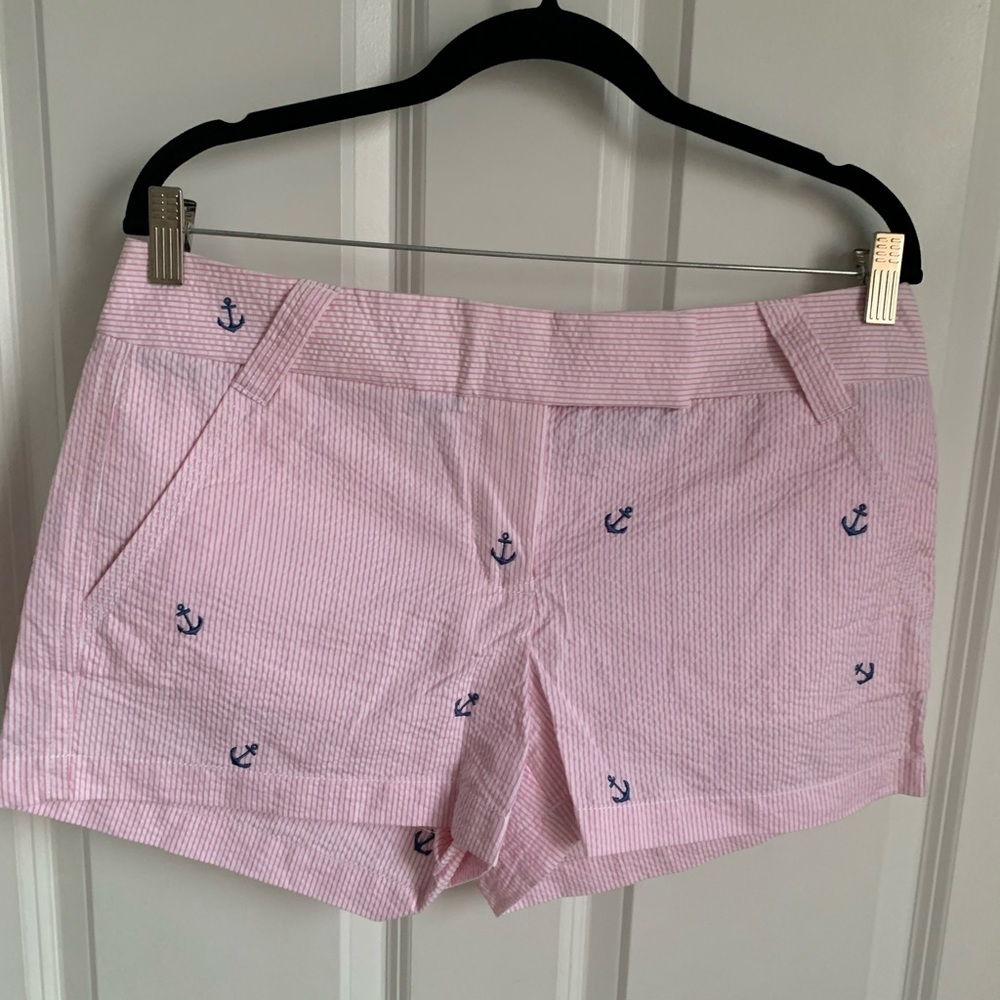 J. Crew Factory Seersucker Anchor Shorts Size 10 NWT
